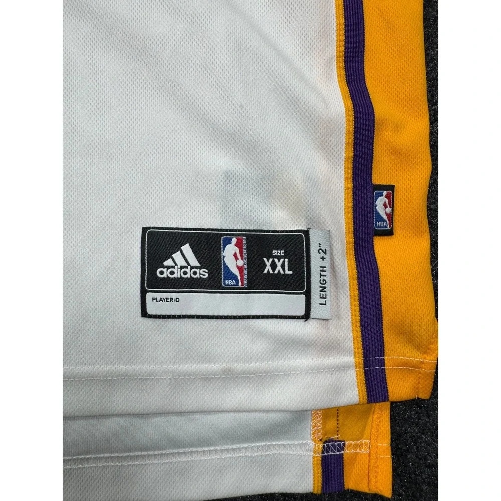 Adidas Kobe Bryant #24 Los Angeles Lakers Swingman Jersey White Mens 2XL